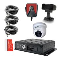 Комплект видеонаблюдения на транспорт с 1 SD картой на 3 камеры с функцией "АнтиДТП"