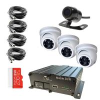 Комплект видеонаблюдения на транспорт с 2 SD картами на 4 камеры с функцией "АнтиДТП"