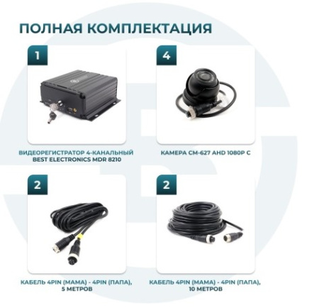 Комплект видеонаблюдения для автобусов средней вместимости